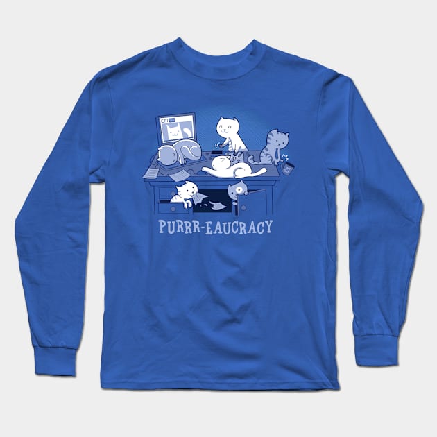 Purr-eaucracy Long Sleeve T-Shirt by Queenmob